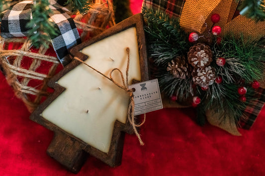 Christmas Tree Dough Bowl Candles