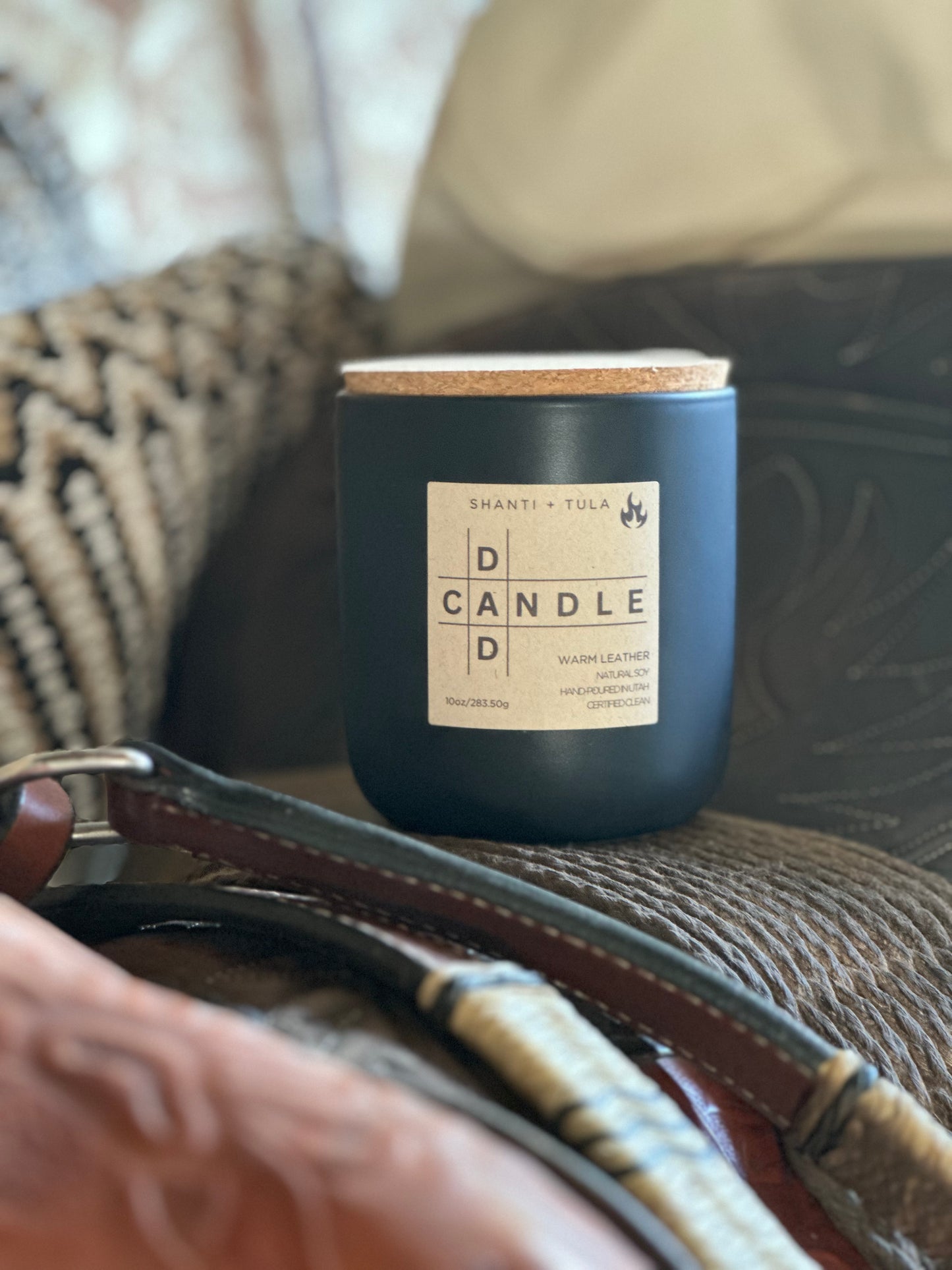 Warm Leather Dad Candle