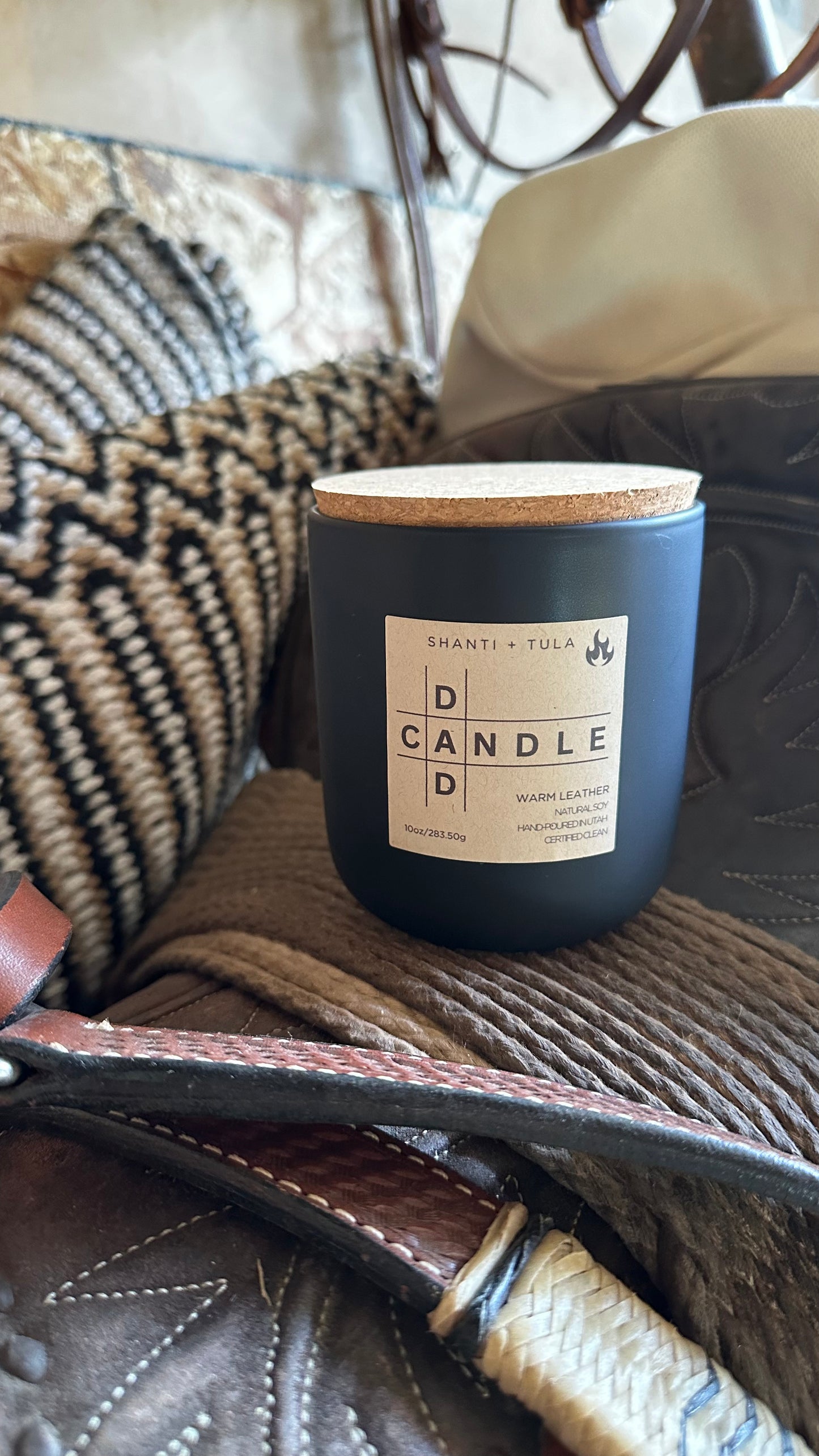 Warm Leather Dad Candle