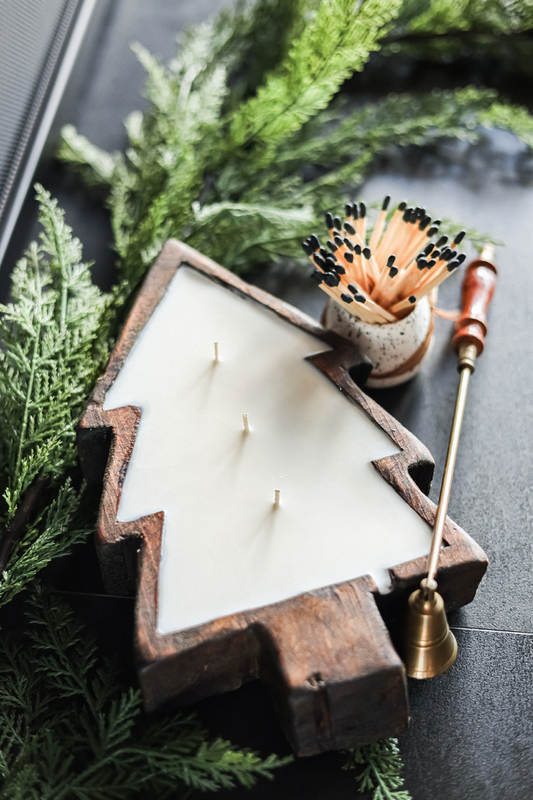 Christmas Tree Dough Bowl Candles